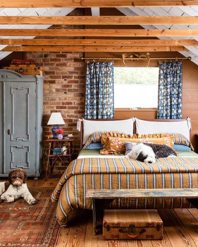 Bedroom with layered textiles and warm textures