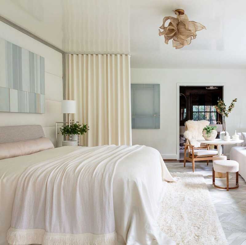 Modern bedroom with warm color palette