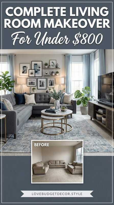 Pinterest Pin - Transform Your Living Room on a Budget