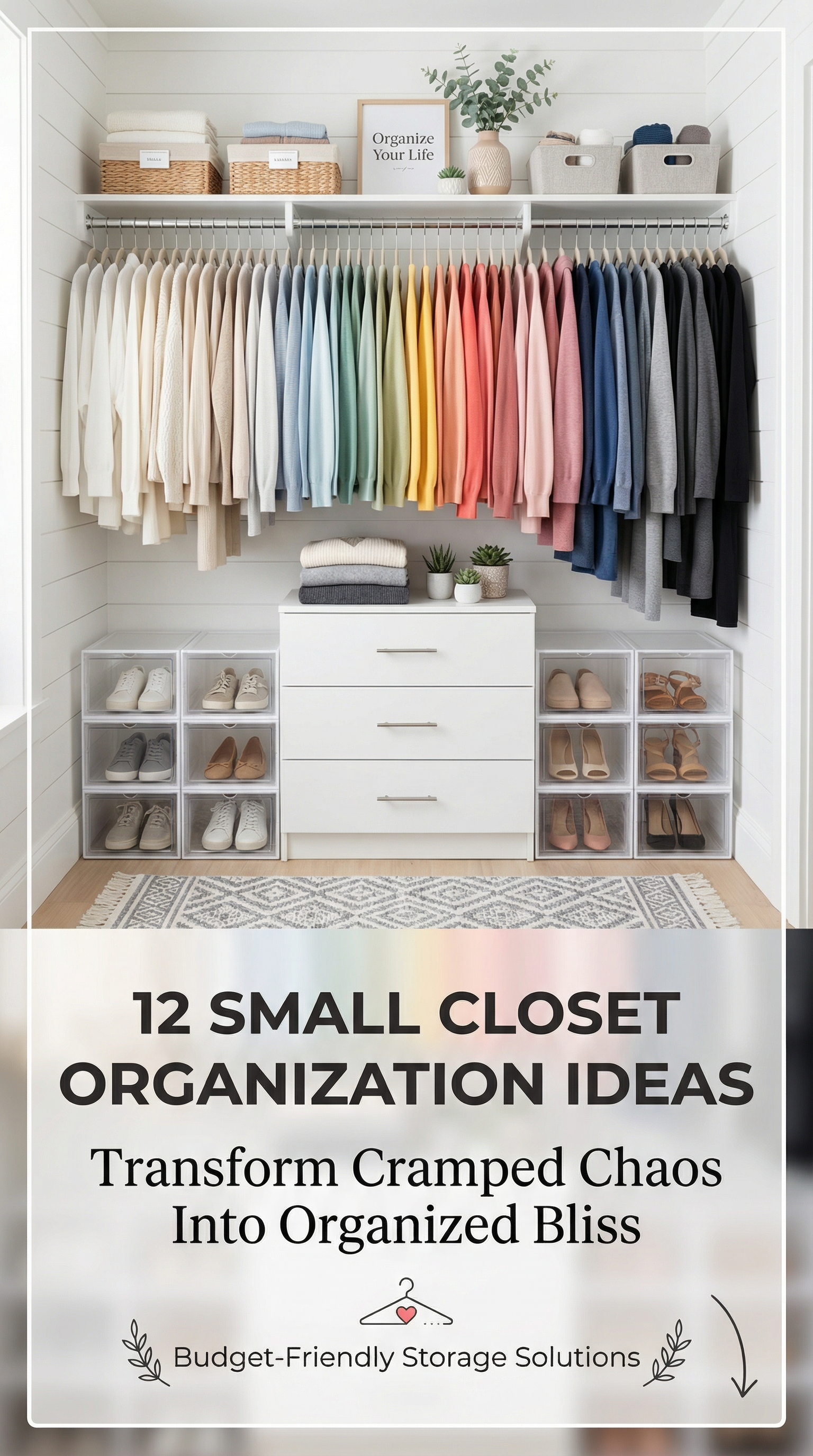 12 Small Closet Organization Ideas For Your Bedroom - Pinterest Pin