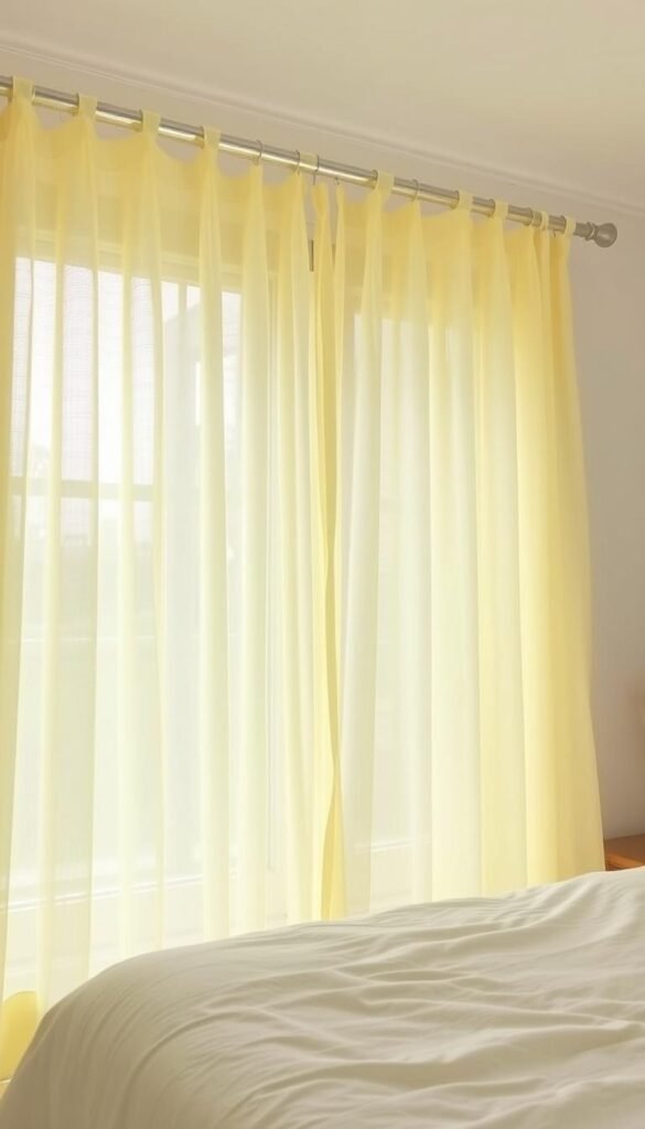 Sheer pastel yellow curtains for bedroom windows Sheer pastel yellow curtains for bedroom windows