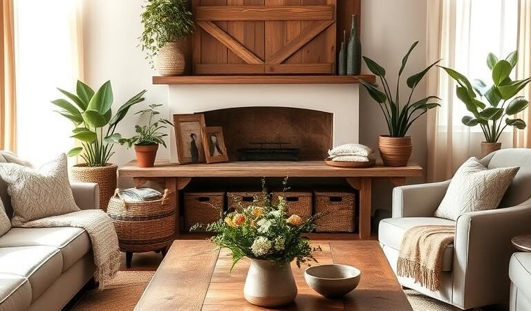 * Country Classic: Warm Neutrals and Natural Wood Accents Design Inspiration