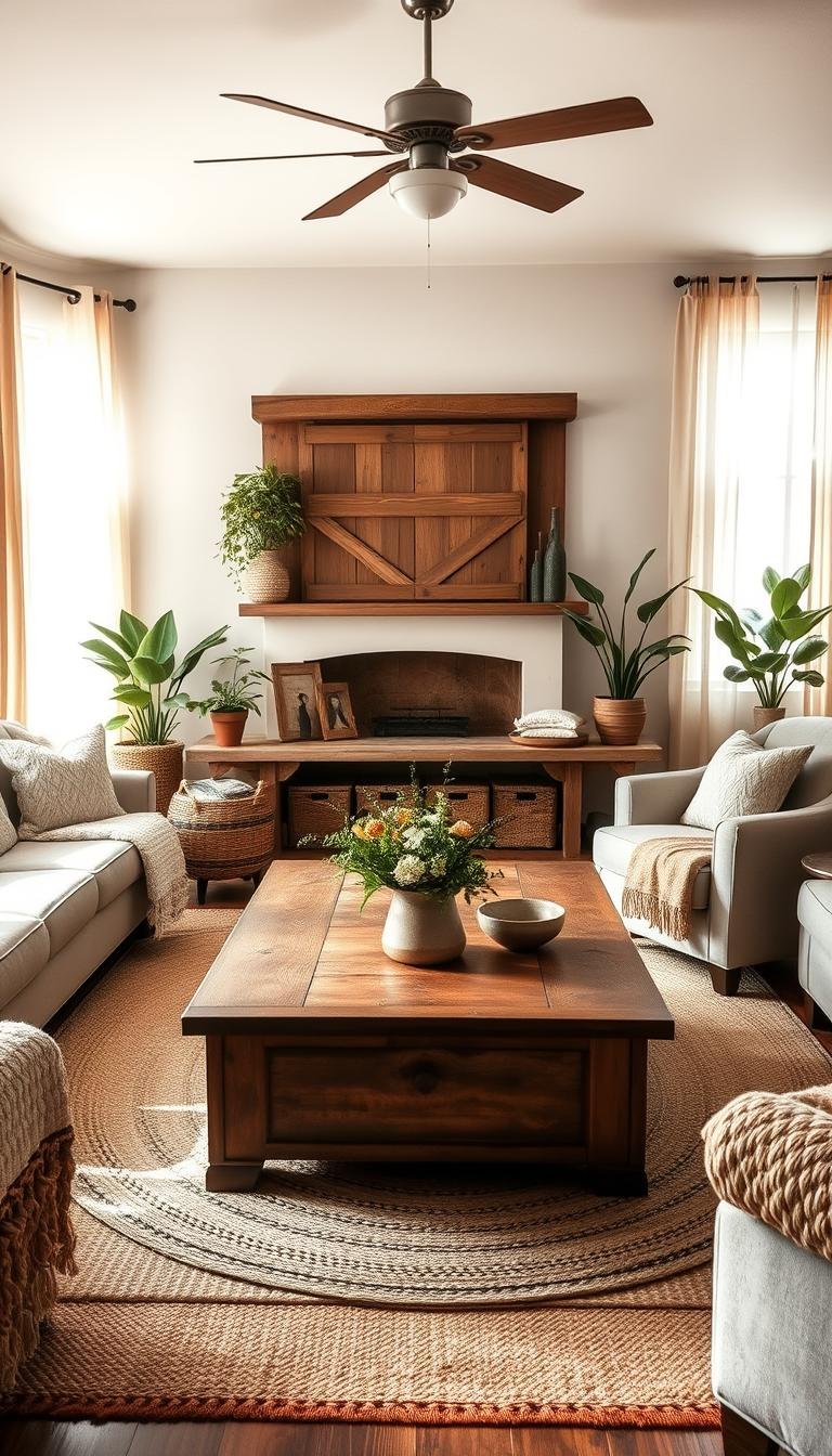 * Country Classic: Warm Neutrals and Natural Wood Accents Design Inspiration