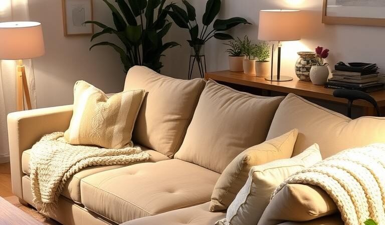 Create * Cozy Living Room Vibes: Warm Textiles and Soft Lighting