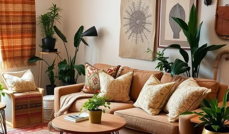 Create a Cozy Boho Space with Layered Rugs and Pillows