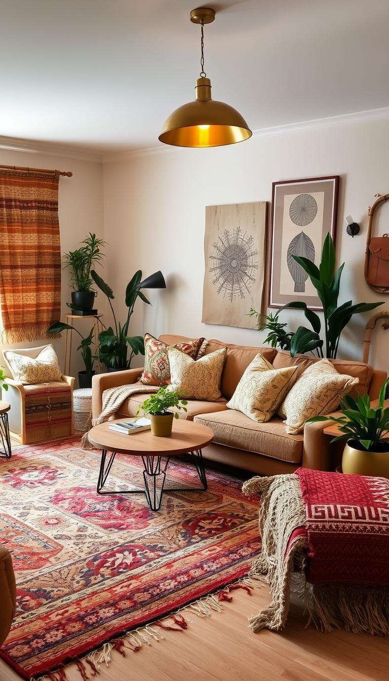 Create a Cozy Boho Space with Layered Rugs and Pillows