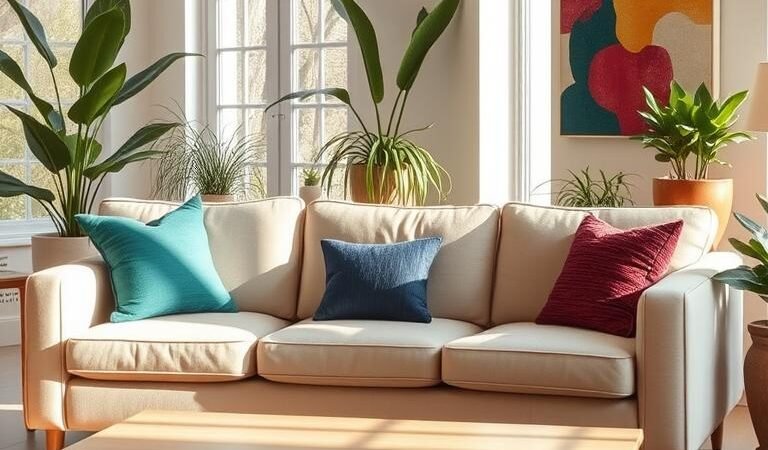 * Neutral Living Room Decor with Pops of Color: Design Ideas