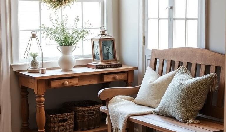 Warm Farmhouse Entryway Decor to Greet Guests
